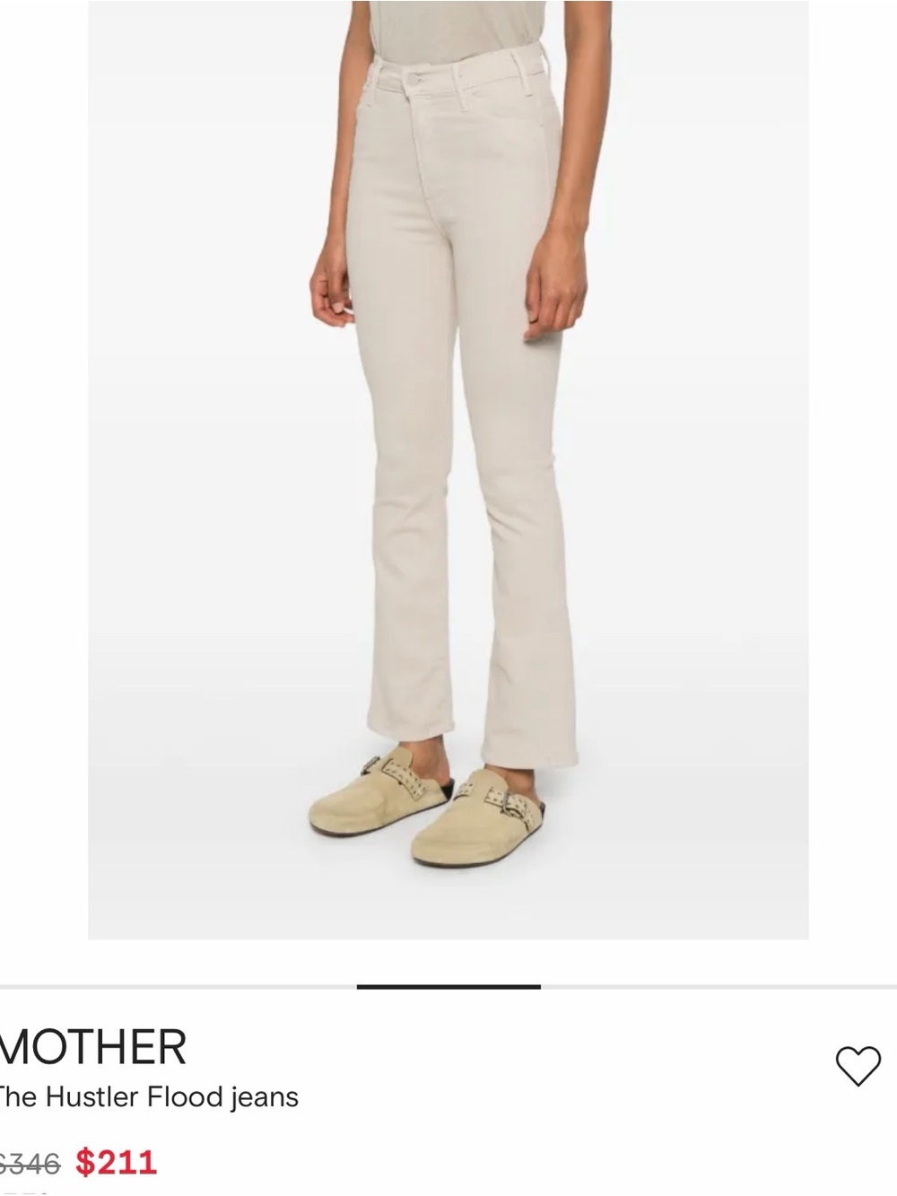 MOTHER The Hustler Flood Wash High-Rise Flare Jeans in Feather Gray